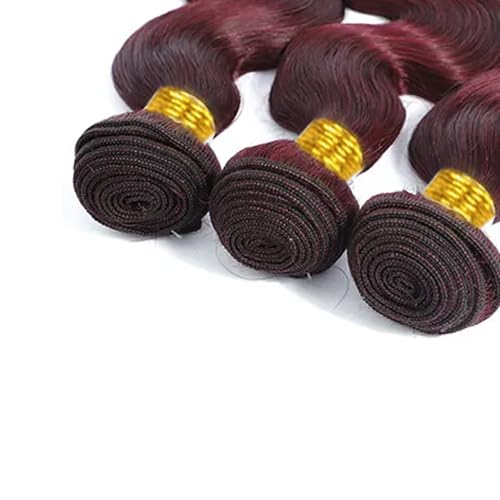 Dark Burgundy Bundles Red Body Wave Bundles 99J Burgundy Body Wave Human Hair Bundles Brazilian Unprocessed Virgin Hair 3 Bundles 28 30 32 Inch 99J Bundles Hair Weave for Women