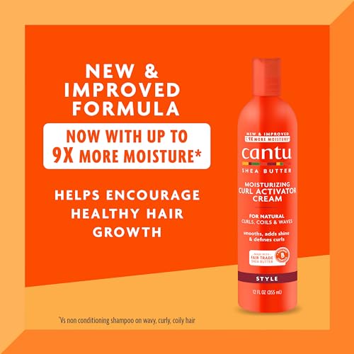 Cantu Shea Butter for Natural Hair Moisturizing Curl Activator Cream, 12 Fl Oz