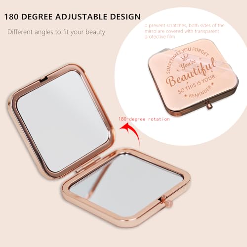 Personalized Gifts for Women Girls, Inspirational Compact Mirrors, Friendship Gifts, 2025 Graduation Gifts for Her, Unique Mothers Day Birthday Gifts for Mom Wife Sister Daughter Grandma Niece Friends