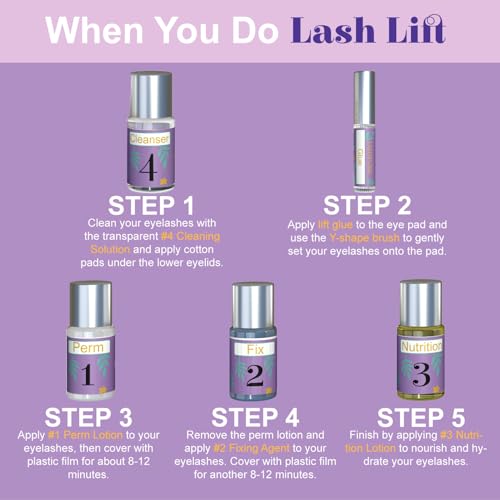 Lash Lift Kit and Eyebrow Lamination Kit, Eyelash Perm Kit at Home for DIY, Semi-Permanent Long Lasting for 6-8 Weeks, Easy to Use at Salon