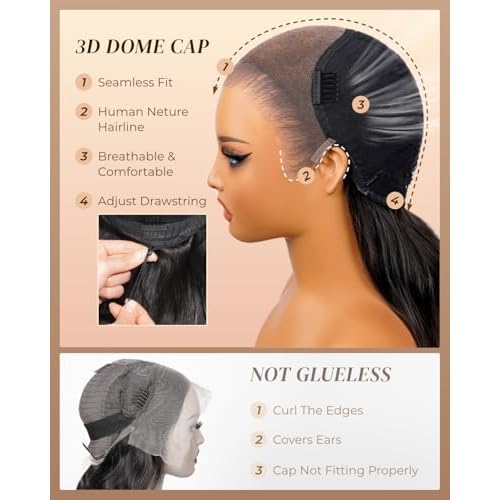 Arabella Hair 13x6 Lace Front Wigs Human Hair 210% Density Glueless Wig Human Hair 100% Body Wave Human Hair Wigs 12A Pre Plucked Pre-Bleached Pre-Cut Glueless Wig (20inch,13x6 body wave)