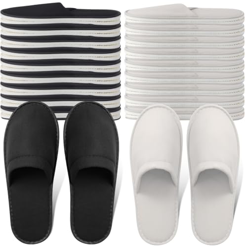 Yeios 20 Pairs Disposable Slippers for Guests Hotel Slippers Spa Slippers Non-slip Washable House Slipper Bulk for Adult for Men and Women