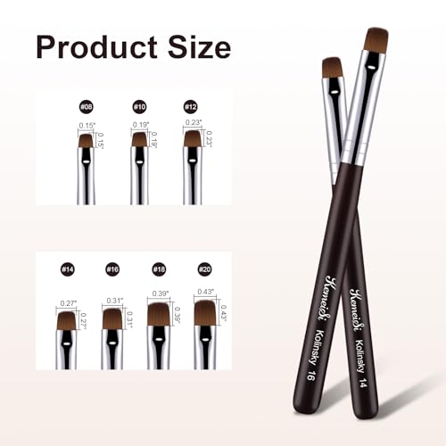Nail Brush for French Tip, Clean Up Brush for Gel Polish Dual-Use Brush with Wooden Handle for Acrylic/Polygel/Builder Gel #8
