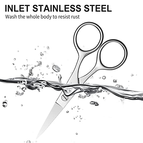 Small Scissors, Eyebrow Scissors, Nose Hair Scissors, Professional Grooming Scissors for Hair, Eyelashes, Nose, Eyebrow Trimming, Mustache. -AsonTao (Small scissors -Tip design)