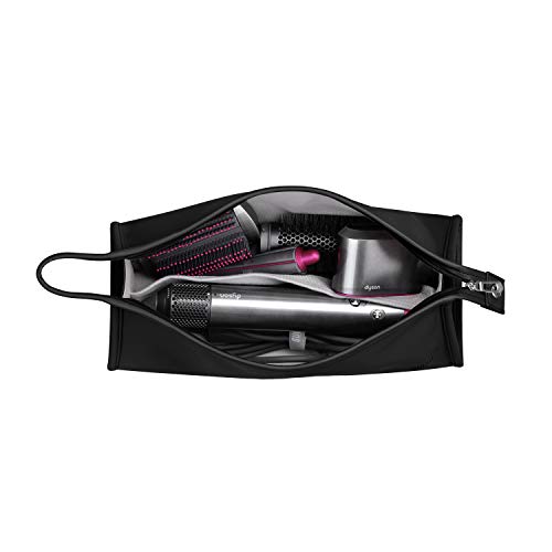 Buwico PU Leather Travel Case Portable Storage Bag for Dyson Airwrap Styler/Dyson Supersonic Hair Dryer, Waterproof Anti-scratch Dustproof Shockproof Protection Organizer Travel Gift Case (Black)