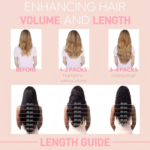 Tape in Hair Extensions Real Human Hair Double Stitched Invisible Seamless 20pcs 50g (Dark Brown to Black, 22 inch)