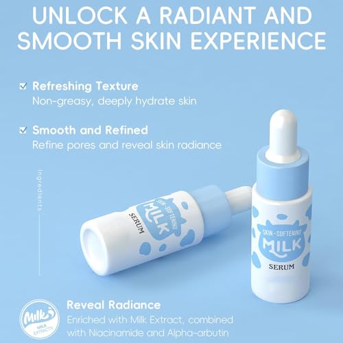 Milk Skincare Set, Milk Skin Care Products Skin Care For Teens 10-12, Natural Milk Extract Girls Skin Care For Kids Age 8-12, Travel Size Skin Care Set, Skincare For Girls 10-12, Teen Skin Care