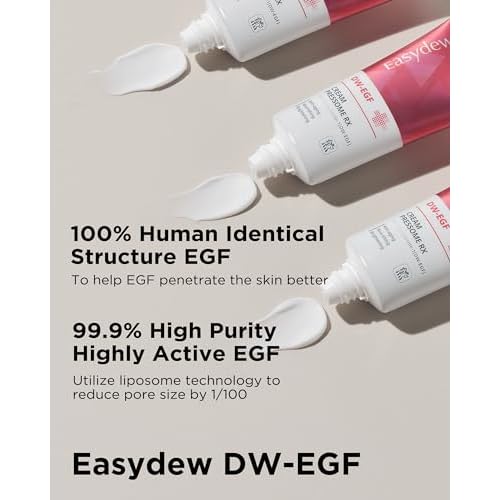 EASYDEW DW-EGF Peptide Pressome RX Cream - Korean Anti Aging Face Moisturizer for Firmness & Elasticity with EGF, Ceramide, Hyaluronic Acid - Soften & Reduce the Appearance of Wrinkles, 1.01oz. 3 Pack