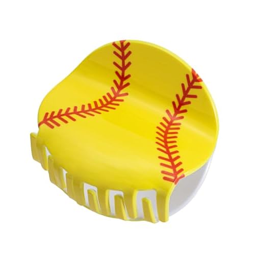 Sports Softball Hair Claw Clips for Women,Game Day Soft Ball Hair Jaw Barrette, Acrylic 3.1inch Big Hair Claw Clips for Thick and Thin Hair Accessories Gifts