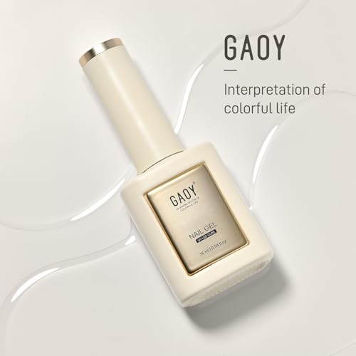 GAOY Builder Top Coat Gel, 16ml No Wipe Clear Rubber Top Coat for Gel Nail Polish, High Gloss Apex Building for Long Lasting UV Gel Nail Art