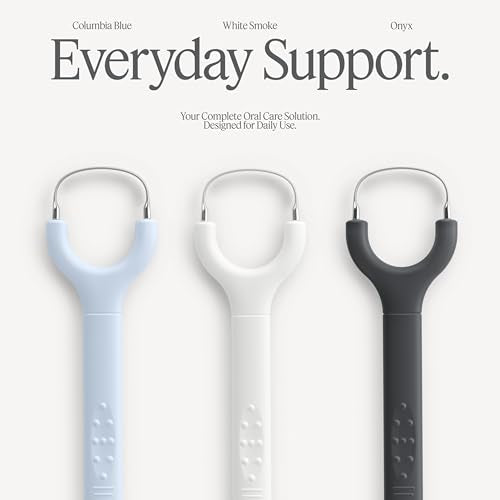 TheTongueBuddy¢â Effective Tongue Scraper for Adults - Ergonomic Tongue Cleaner Promotes Fresher Breath, Travel-Friendly Beauty and Personal Care Essential (Onyx Black)