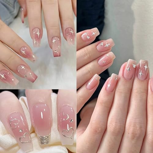 NOOEPC 7 Sheets Metallic Mirror Silver Nail Stickers Art Women 3D Star Nail Stickers Decals for Self-Adhesive CharmsY2k Butterfly Nail Art Stickers