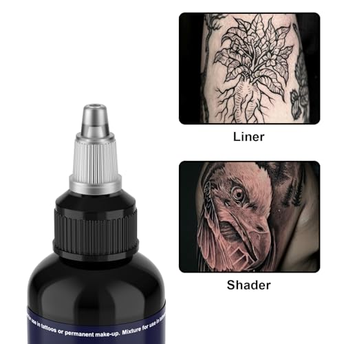 Tattoo Ink Black Tattoo Ink 3.4oz(100ml) Black Ink Tattoo for Shading and Lining Smooth Consistent Pigment Professional Tattoo Inks