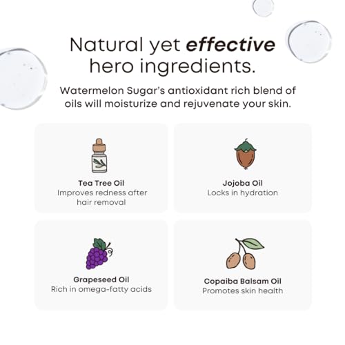 Bushbalm Ingrown Hair and Razor Bumps Routine - Moisturize and Soothe After Shave Skincare for Sensitive Areas - Includes Ingrown Hair Oil (30 ml) and Exfoliating Scrub (236 ml) - Watermelon Sugar