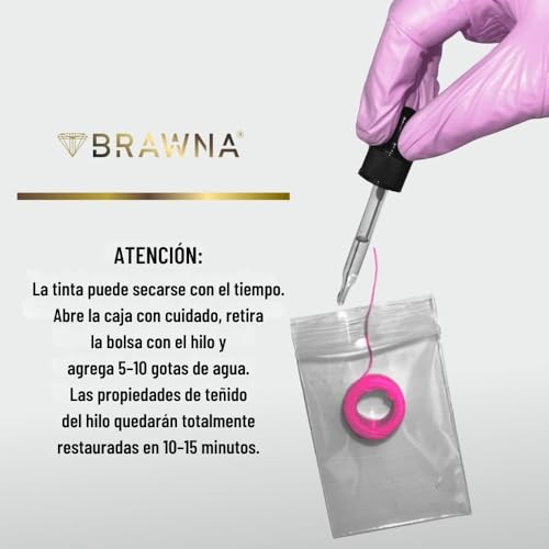 BRAWNA 30 Meters White and Pink Eyebrow and Lip Mapping String - Brow Measuring Tool - PMU Supplies - Microblading Kit - Brow Lamiantion and Henna Supplies - 4 pack