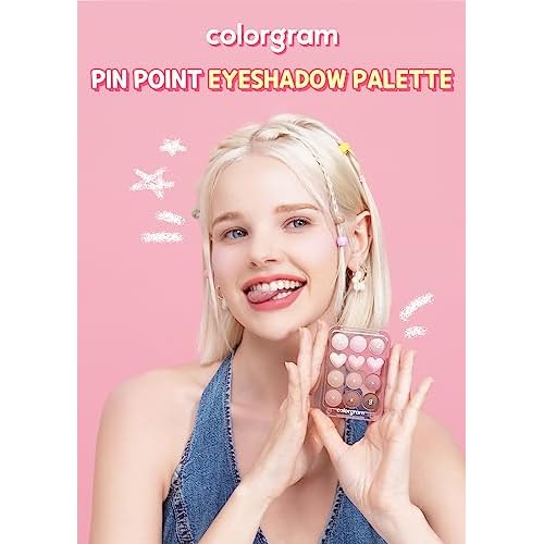 COLORGRAM Pin Point Eyeshadow Palette 04 Bright+Cool | Eyeshadow Palette for Daily makeup, Ultra-Blendable, Matte, Glitter, Shimmer Shades