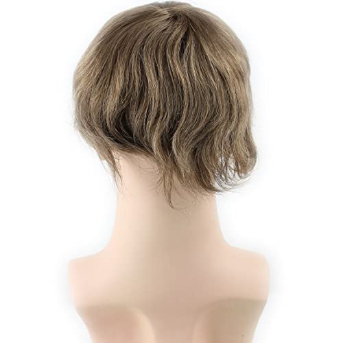 Real Human Hair French Lace with PU Thin Skin Stock Men's Toupee Hair Pieces #18 Color