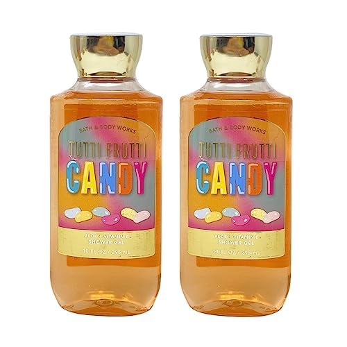 Bath & Body Works Shower Gel Gift Set 10oz Each Pack of 2 (Tutti Frutti Candy), Orange