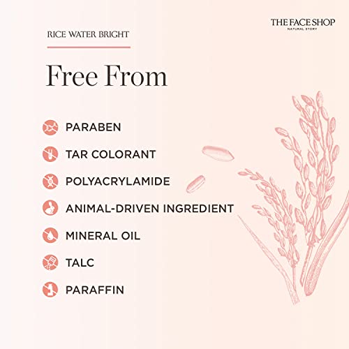 The Face Shop Oil-Free Liquid Eye Makeup Remover, Natural Rice Water Lipstick, Waterproof Mascara & Eyeliner Removal - 120 mL / 4 Oz, K-Beauty