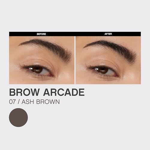 Vivienne Sab? Brow Arcade Eyebrow Pencil ? Micro Definer with Brush for Cool-Toned Hair, Smudge-Proof Color and Longwear Shape Enhancement, Shade 07 Ash Brown, 0.035 oz