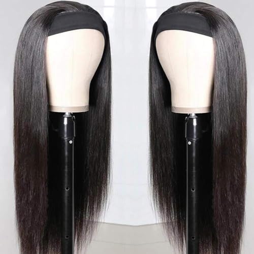 TNICE Headband Wig Human Hair Straight 26 Inch Headband Wigs for Black Women Glueless None Lace Front Human Hair Headband Wig Brazilian Virgin Hair Wigs Human Hair 150% Density Natural Color