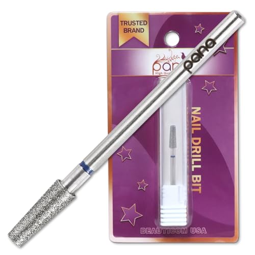 PANA 3/32" Diamond Carbide Cone Bit- Style 13, Medium Grit - Professional Cuticle Nail Drill Bits for Acrylic Gel Nails Dry Manicure Pedicure Shape Remove Tools