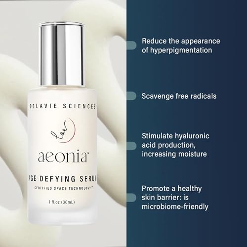 Aeonia Age-Defying Serum ? Certified Space Technology Skincare, Anti-Aging Face Serum with Bacillus Lysate, Resveratrol ? Hydrates, Firms, Smooths Skin Texture & Reduces Fine Lines, 1 Fl Oz