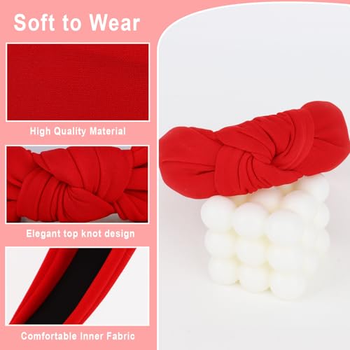Red Knotted Headbands, Large Wide Thick Headbands for Women's Hair Fashion Accessories