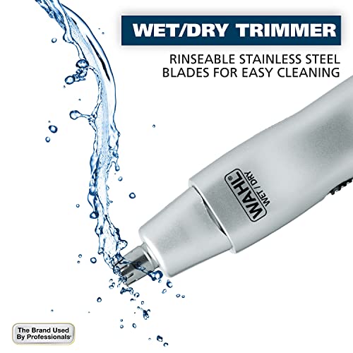 Wahl Men¡¯s Nose Hair Trimmer, for Eyebrows, Neckline, Nose & Ear Hair, Precision Detail Trimming with Interchangeable Heads, Battery Included - Model 5545-400