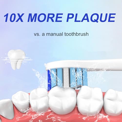 Replacement Toothbrush Brush Heads Compatible with Philips Sonicare Electric Rechargeable Toothbrushes, Tooth Brush Heads for Snap-on System, for Effective Cleansing and whitening, Pack of 8, White
