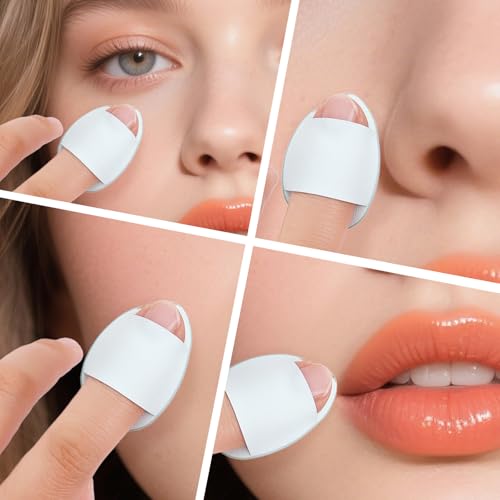 30 Pcs Mini Powder Puff & mini makeup sponge Set£¬with Storage Box - setting powder puff, Dual-Use (Dry/Wet) for Foundation, Concealer & Eyeshadow - Soft.Finger powder puff&makeup puff£¬ Makeup Sponge