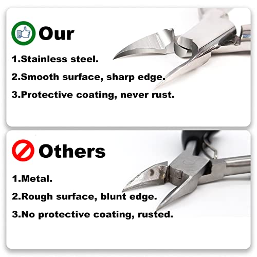 Podiatrist Toenail Clippers for Ingrown&Thick Toenails, alicates para u?as de pies, Luxury Wooden Handle Nail Clippers, Professional Toenail Cutter for Seniors, Men, Women