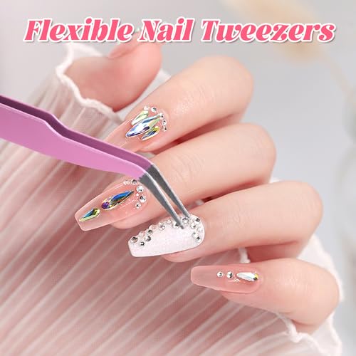 Nail Art Tools Kit with 15 Nail Art Brushes, 5 Dotting Tools, Nail Stand for Press-on, Nail Design Tools for Salon & DIY Home Manicure (Pink)