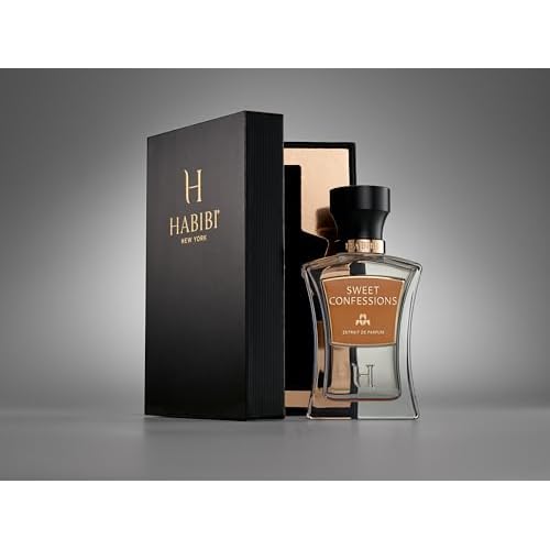 H HABIBI Sweet Confessions Extrait De Parfum, Long Lasting Unisex Cologne for Men & Women (2.5OZ) Arabian Perfume with Pistachio, Dark Chocolate, Vanilla, Tonka & Amber Notes