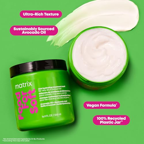 MATRIX Food For Soft Rich Hydrating Mask - For Dry & Brittle Hair, Adds Shine & Softness, With Avocado Oil & Hyaluronic Acid, Replenishes Moisture