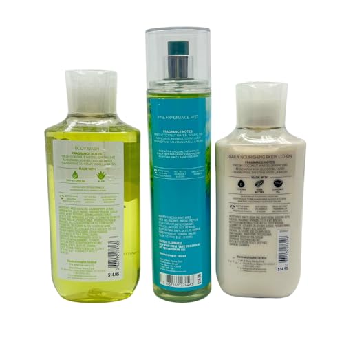 Bath & Body Works TAHITI ISLAND DREAM 3pc bundle - Mist, Body Wash, Body Lotion Gift Set with a Blue Bow for Holidays & Gifts - Full Size