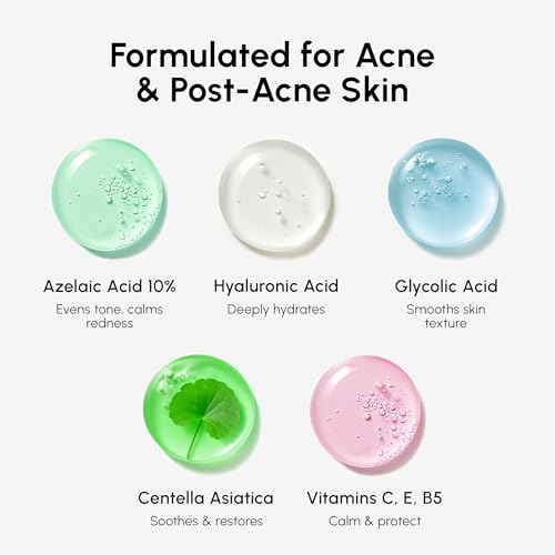 MAREE Azelaic Acid Toner Pads ? Exfoliating Pads with Glycolic & Hyaluronic Acid for Face ? 10% Azalecic Acid & Centella Redness Soothing Pad ? Zero Pore Facial Acne Care Toning Pad ? Acido Azelaico