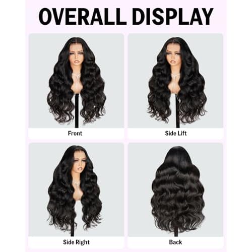 MEGALOOK 12A Body Wave Lace Front Wigs Human Hair Pre Plucked 13x4 HD Frontal Lace Wigs 220% Density Real Bleached Tiny Knots Human Hair Wig 20 Inch