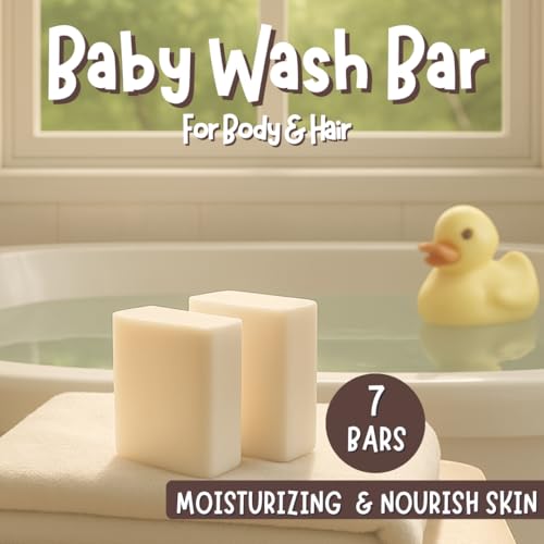 Unscented Baby Soap Bar for Sensitive Skin | Only 7 Ingredients | Gentle Face & Body Wash for Babies, Toddlers, Kids & Adults | Organic and Natural | 7 Bars - Big Value Bundle