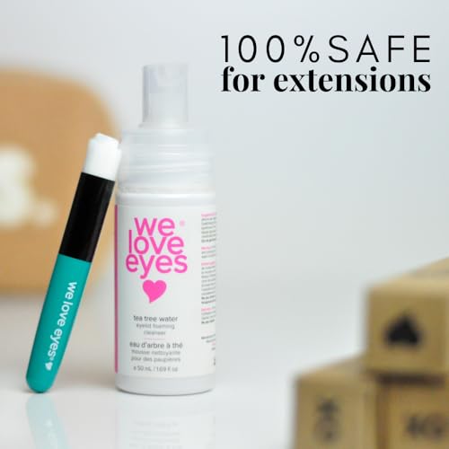 We Love Eyes - 100% Oil Free Tea Tree Water Eyelid Foaming Cleanser - For Eyelash Extension Home Care, Extend Lash Retention, Non-Irritating Formula