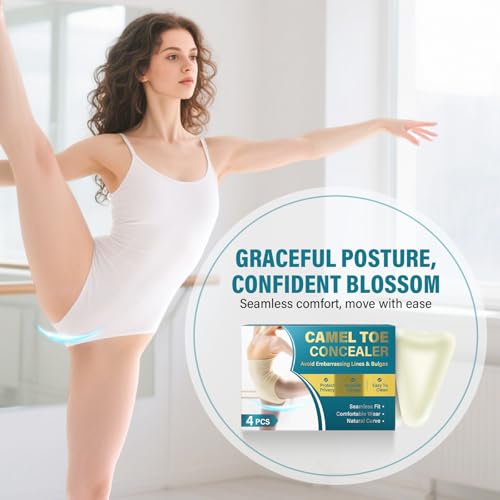 Camel Toe Concealer, 4PCS Reusable Camel Toe Underwear for Women, Waterproof, Soft, Washable Camel Toe Hider Suitable for Swimsuits, Leggings, Bikini &Tight Clothes