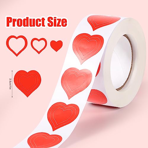 TOYMIS 500PCS Red Heart Shaped Tanning Stickers, Paper, Heart, Romantic Style, Outdoor Use, Fade Resistant