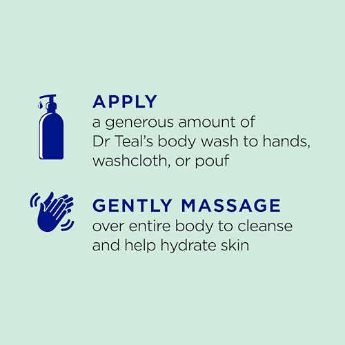 Dr Teal's Teal's Body Wash with Pure Epsom Salt, Glow & Hydrate with Avocado, 24 fl oz (Pack of 4)