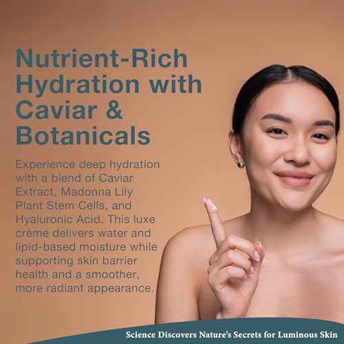 Lira Clinical BIO Caviar Cr?me - Daily Hydrating Facial Moisturizer with Advanced Peptide Complex and Vitamin C - Night Cream for Dry Skin - Travel Size Nourishing Cream for Skincare Routine - 1 oz