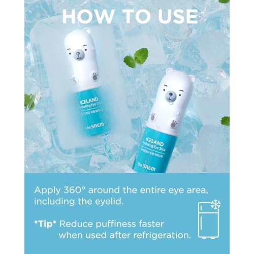 The SAEM Iceland Hydrating Eye Stick 0.24oz - Cooling Eye Balm for Dark Circles and Puffiness ? Under Eye Treatment - Reduce Wrinkles and Moisturizing - Minimize Dark & Puffy Eyes - Aqua Scent