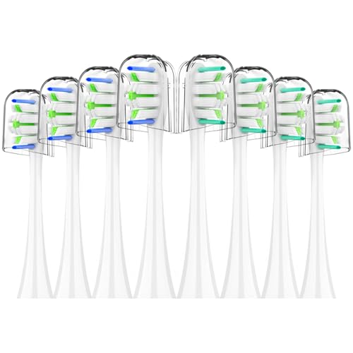 Replacement Toothbrush Heads for Philips Sonicare - 8 Pack Soft Gentle Bristles Compatible with Most Sonicare Click-On Electric Toothbrushes (White)