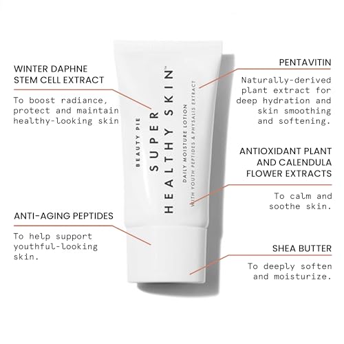 Beauty Pie Super Healthy Skin Daily Moisture Lotion, 200?ml (6.7?fl?oz) ? Lightweight, Fragrance?Free Hydrating Cream with Hyaluronic Acid, Peptides & Vitamin?E for Soft, Youthful Skin