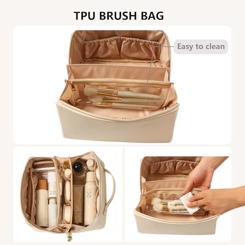 Travel Makeup Bag Toiletry Bag for Women Large Cosmetic Travel Bag Makeup Storage Box Skincare Organizer Vanity Organizer Bag Multi-Function Makeup Organizer with Compartments Travel essentials