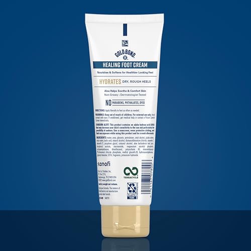 Gold Bond Healing Foot Cream 4 oz, With Aloe, Nourishes & Softens For Healthier Looking Feet