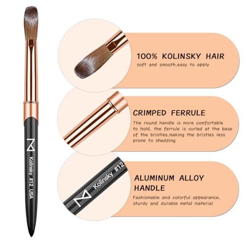 M ? Regal 100% Kolinsky Acrylic Nail Brush | Professional Acrylic Nail Sculpting & Application Brush | Premium Nail Art Tool for Nail Technicians & Artists (#10)